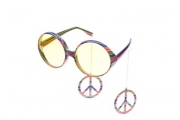 Hippie Peace 70er 80er Jahre Brille Karneval Fasching