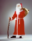 Nikolaus Weihnachtsmann Santa Claus Mantel mit Bart Haarkranz und Jutesack